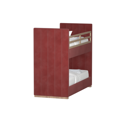 Paolo Bunk Bed with Soft Upholstery and Beechwood Accents