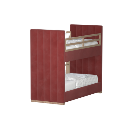 Paolo Bunk Bed with Soft Upholstery and Beechwood Accents