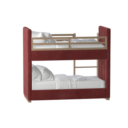Paolo Bunk Bed with Soft Upholstery and Beechwood Accents