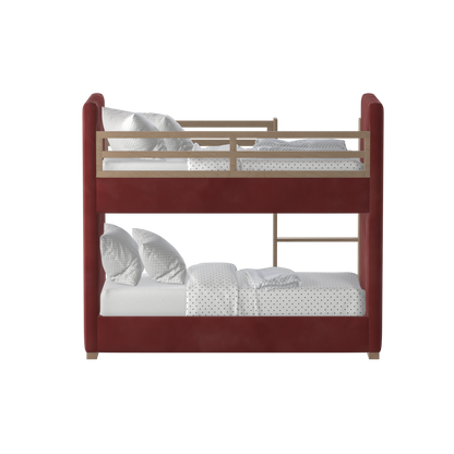 Paolo Bunk Bed with Soft Upholstery and Beechwood Accents