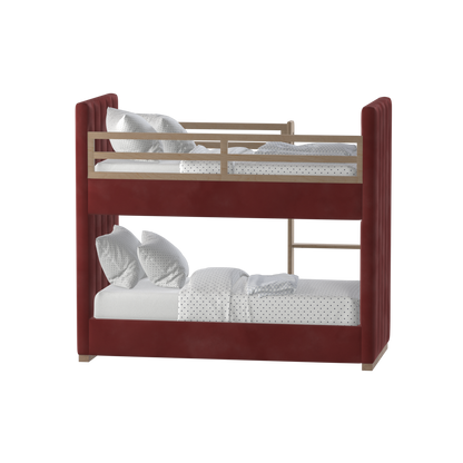 Paolo Bunk Bed with Soft Upholstery and Beechwood Accents