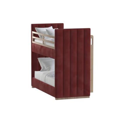 Paolo Bunk Bed with Soft Upholstery and Beechwood Accents