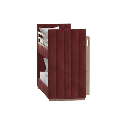 Paolo Bunk Bed with Soft Upholstery and Beechwood Accents