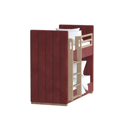 Paolo Bunk Bed with Soft Upholstery and Beechwood Accents