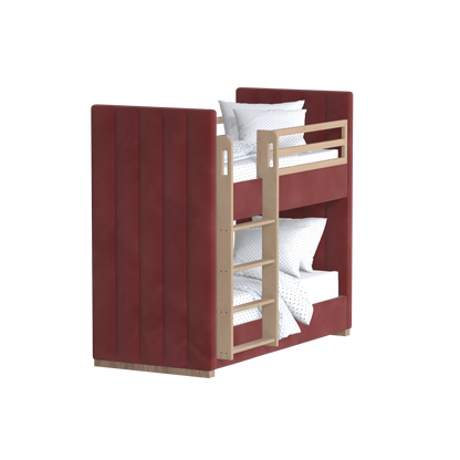 Paolo Bunk Bed with Soft Upholstery and Beechwood Accents