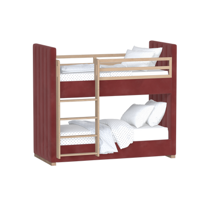 Paolo Bunk Bed with Soft Upholstery and Beechwood Accents