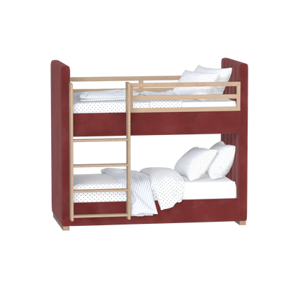 Paolo Bunk Bed with Soft Upholstery and Beechwood Accents