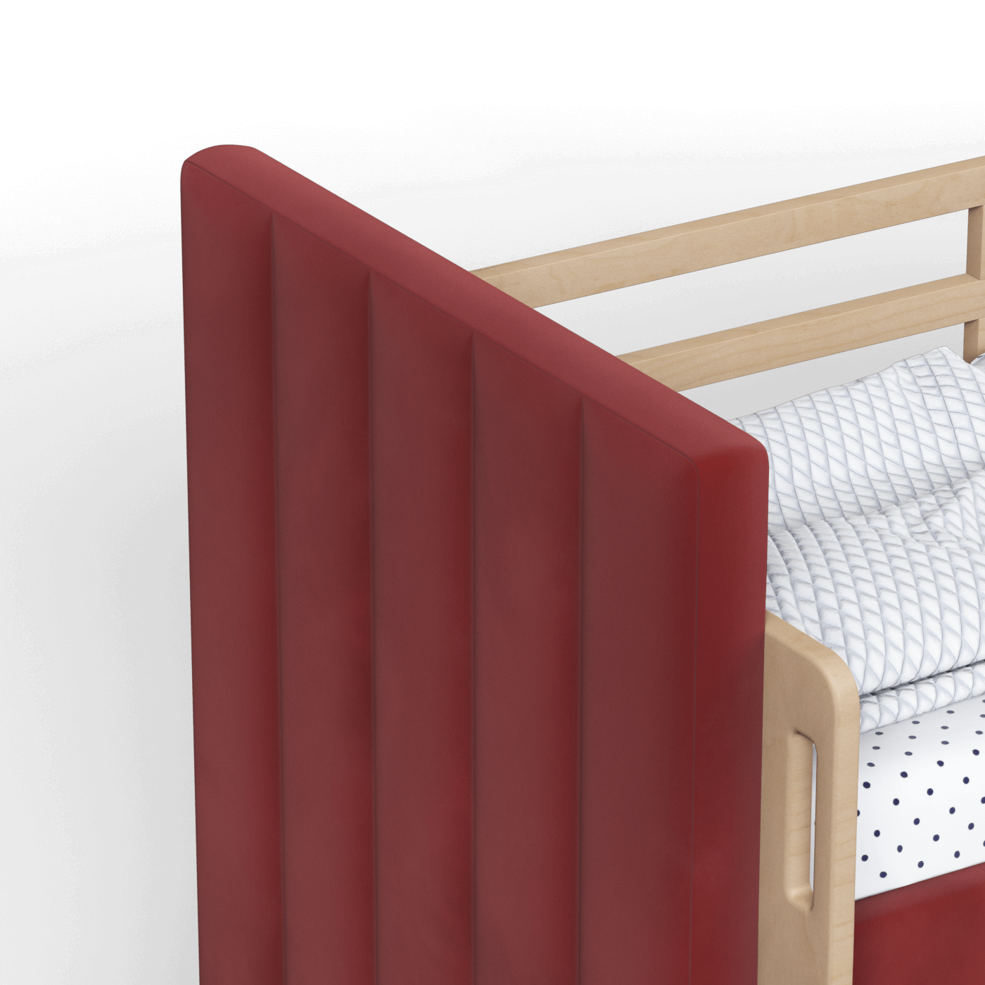 Paolo Bunk Bed with Soft Upholstery and Beechwood Accents