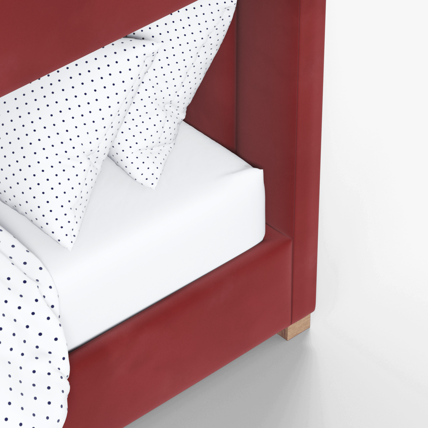 Paolo Bunk Bed with Soft Upholstery and Beechwood Accents