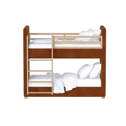 Paolo Bunk Bed with Soft Upholstery and Beechwood Accents