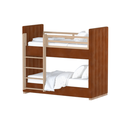 Paolo Bunk Bed with Soft Upholstery and Beechwood Accents