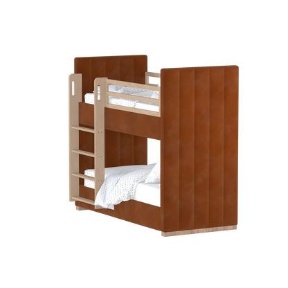 Paolo Bunk Bed with Soft Upholstery and Beechwood Accents