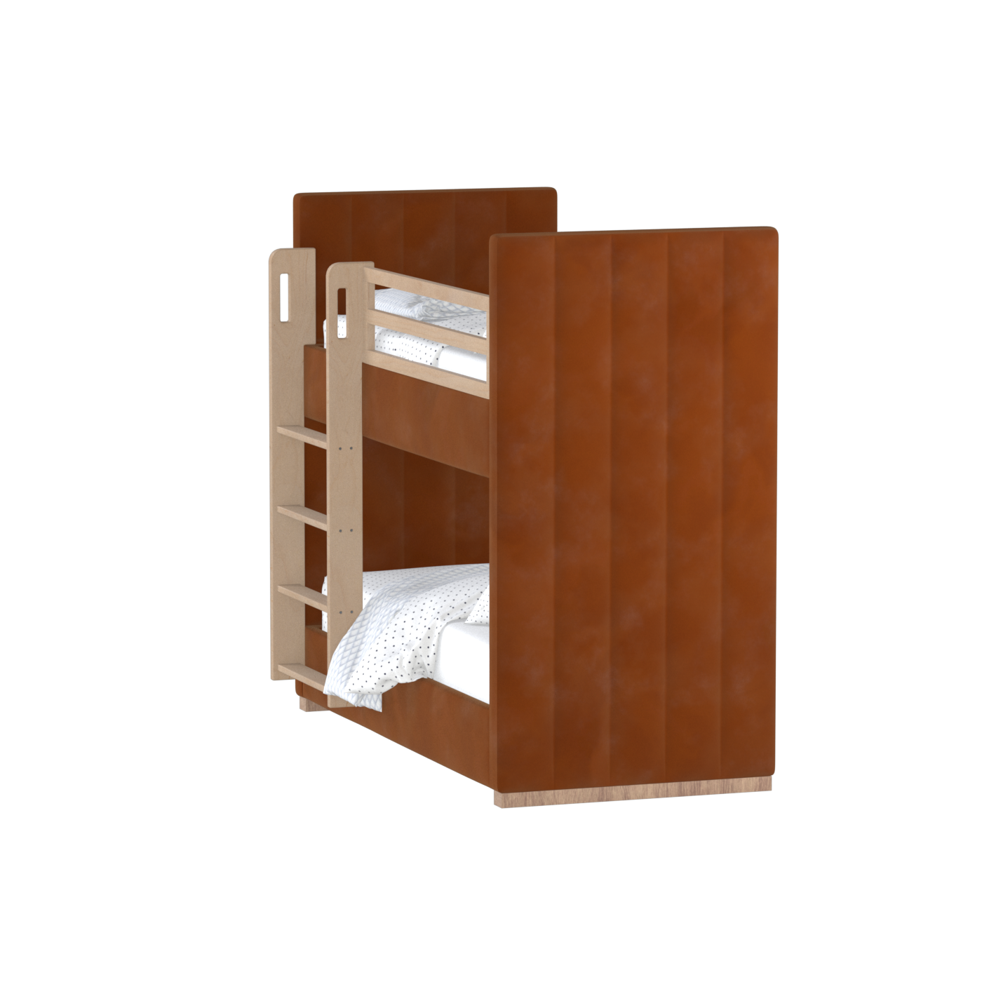 Paolo Bunk Bed with Soft Upholstery and Beechwood Accents