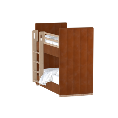 Paolo Bunk Bed with Soft Upholstery and Beechwood Accents
