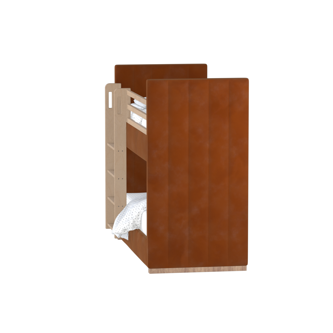 Paolo Bunk Bed with Soft Upholstery and Beechwood Accents