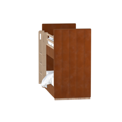 Paolo Bunk Bed with Soft Upholstery and Beechwood Accents