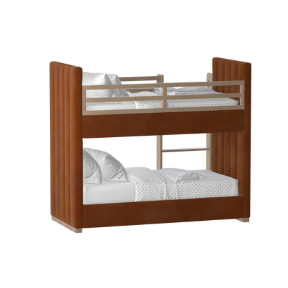Paolo Bunk Bed with Soft Upholstery and Beechwood Accents