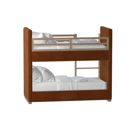 Paolo Bunk Bed with Soft Upholstery and Beechwood Accents