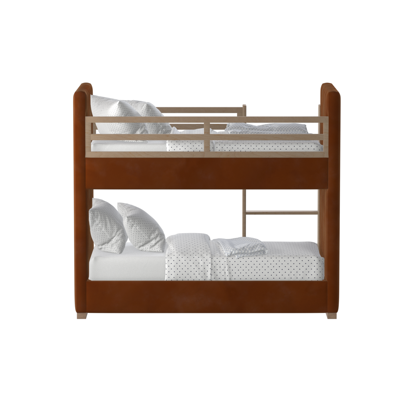 Paolo Bunk Bed with Soft Upholstery and Beechwood Accents