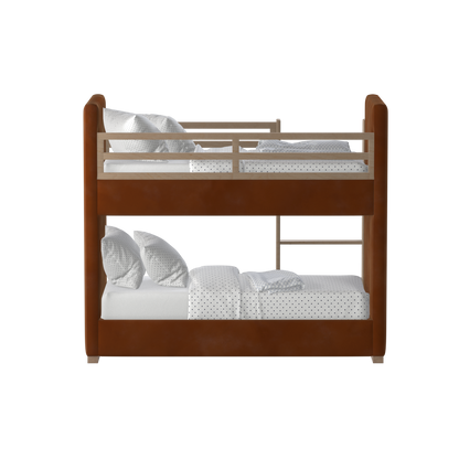 Paolo Bunk Bed with Soft Upholstery and Beechwood Accents