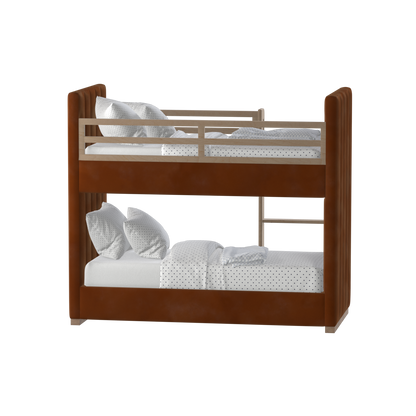 Paolo Bunk Bed with Soft Upholstery and Beechwood Accents