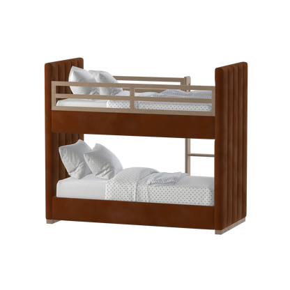Paolo Bunk Bed with Soft Upholstery and Beechwood Accents
