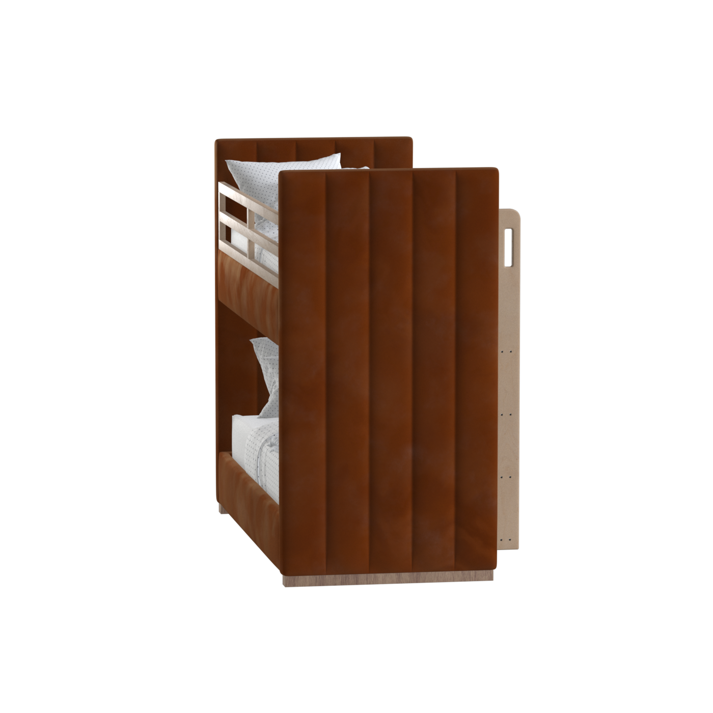Paolo Bunk Bed with Soft Upholstery and Beechwood Accents