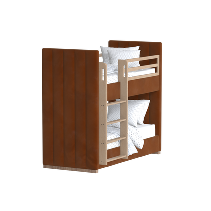 Paolo Bunk Bed with Soft Upholstery and Beechwood Accents