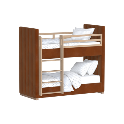 Paolo Bunk Bed with Soft Upholstery and Beechwood Accents