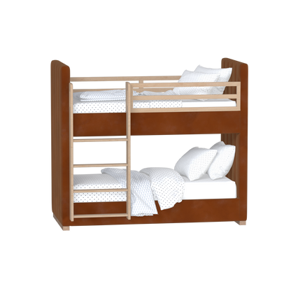 Paolo Bunk Bed with Soft Upholstery and Beechwood Accents