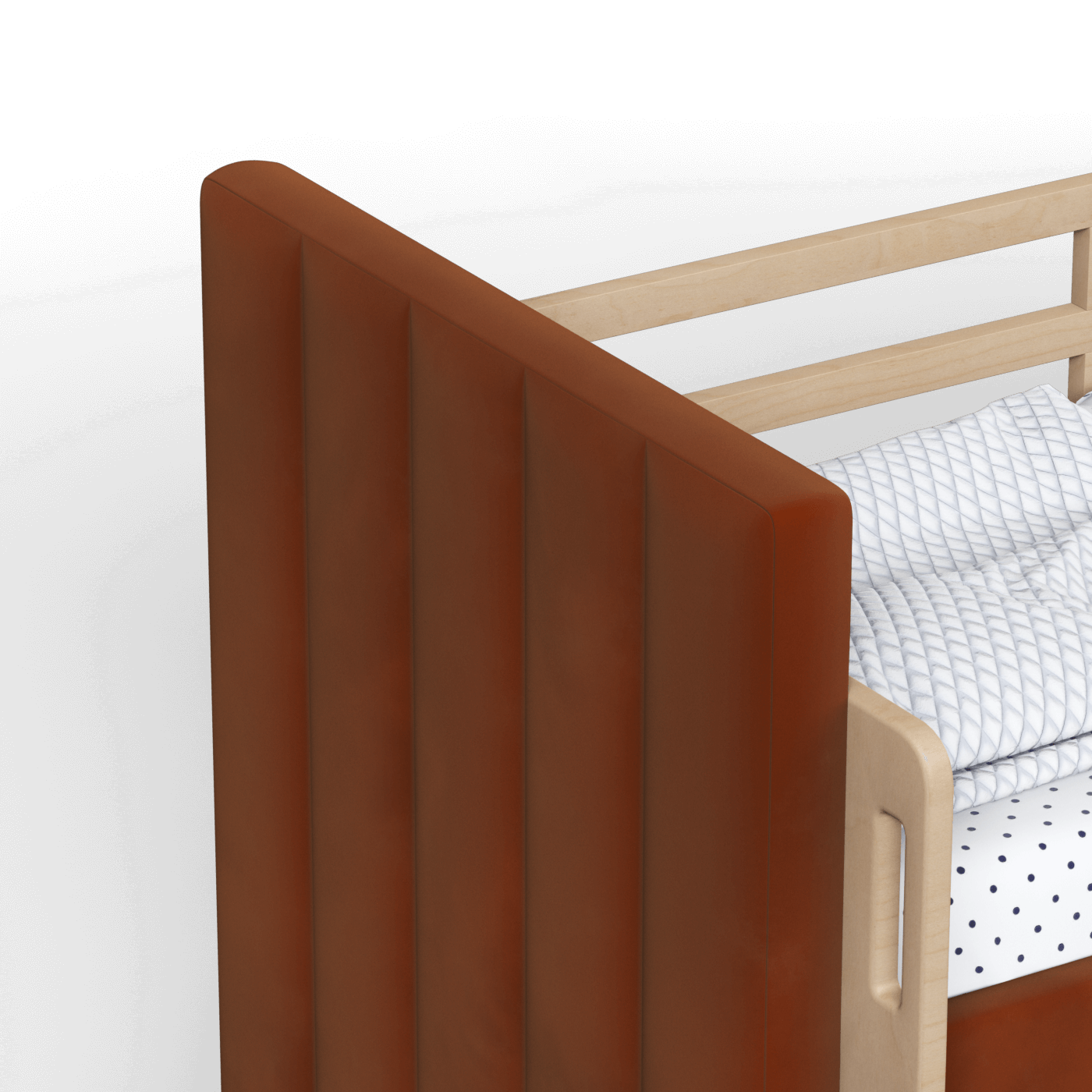 Paolo Bunk Bed with Soft Upholstery and Beechwood Accents