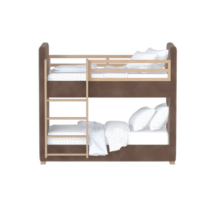Paolo Bunk Bed with Soft Upholstery and Beechwood Accents