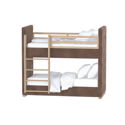 Paolo Bunk Bed with Soft Upholstery and Beechwood Accents