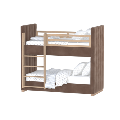 Paolo Bunk Bed with Soft Upholstery and Beechwood Accents