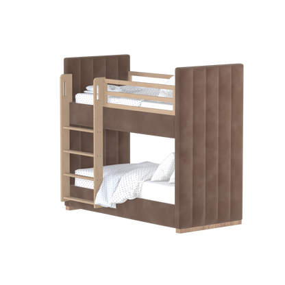 Paolo Bunk Bed with Soft Upholstery and Beechwood Accents