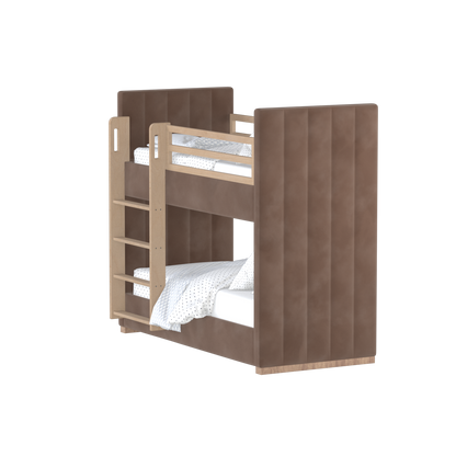 Paolo Bunk Bed with Soft Upholstery and Beechwood Accents