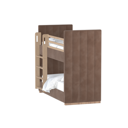 Paolo Bunk Bed with Soft Upholstery and Beechwood Accents