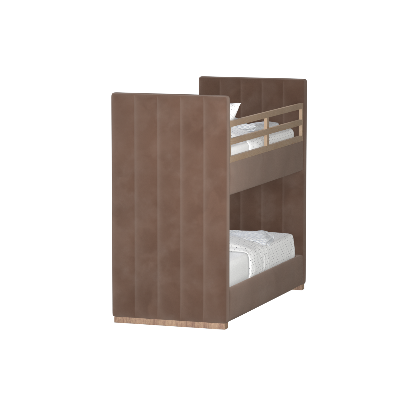 Paolo Bunk Bed with Soft Upholstery and Beechwood Accents