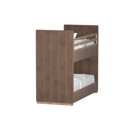 Paolo Bunk Bed with Soft Upholstery and Beechwood Accents