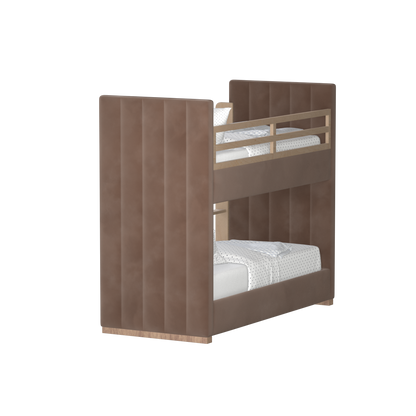 Paolo Bunk Bed with Soft Upholstery and Beechwood Accents