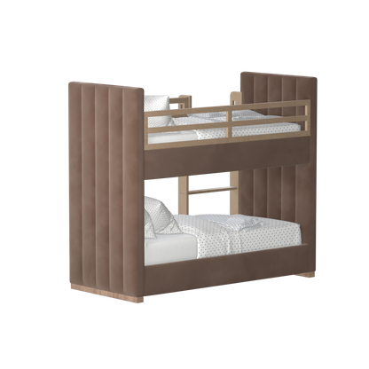 Paolo Bunk Bed with Soft Upholstery and Beechwood Accents