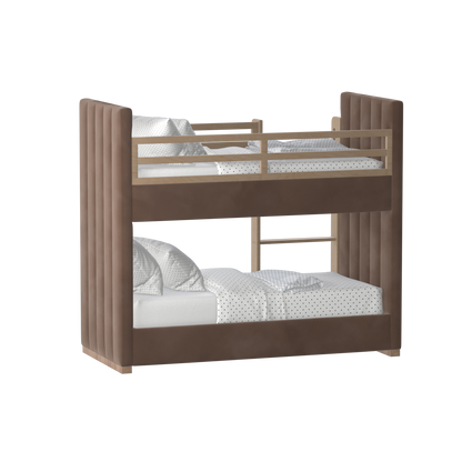 Paolo Bunk Bed with Soft Upholstery and Beechwood Accents