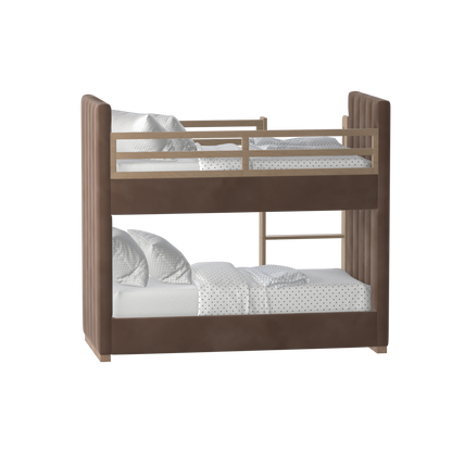 Paolo Bunk Bed with Soft Upholstery and Beechwood Accents