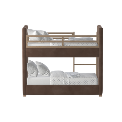 Paolo Bunk Bed with Soft Upholstery and Beechwood Accents