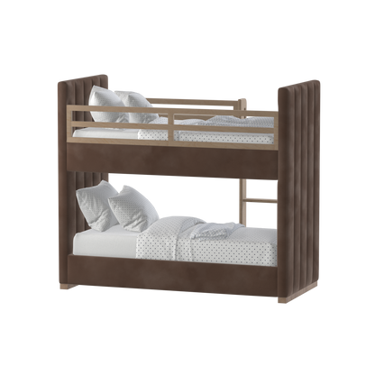 Paolo Bunk Bed with Soft Upholstery and Beechwood Accents