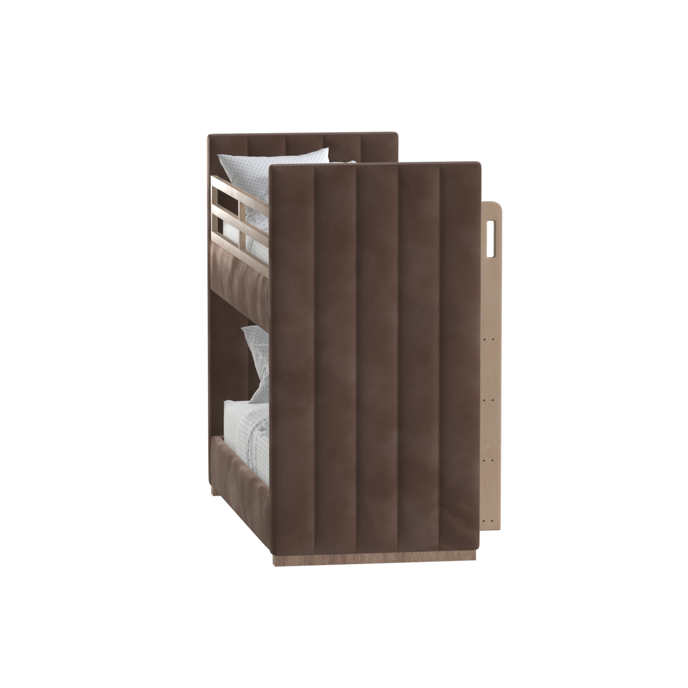 Paolo Bunk Bed with Soft Upholstery and Beechwood Accents