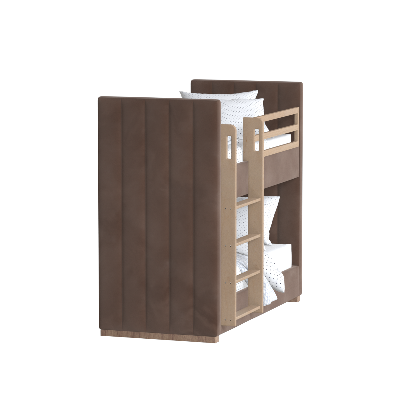 Paolo Bunk Bed with Soft Upholstery and Beechwood Accents