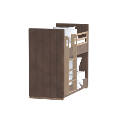 Paolo Bunk Bed with Soft Upholstery and Beechwood Accents
