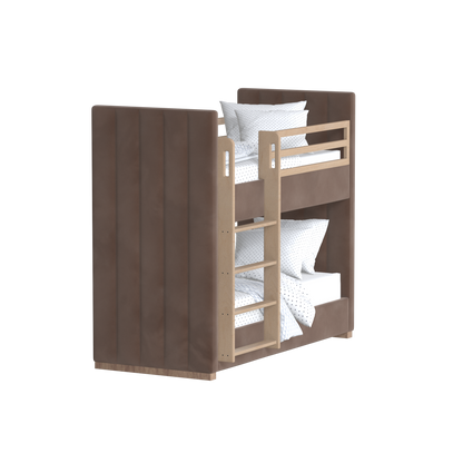 Paolo Bunk Bed with Soft Upholstery and Beechwood Accents