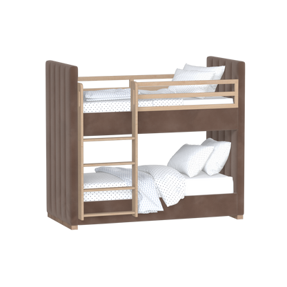 Paolo Bunk Bed with Soft Upholstery and Beechwood Accents